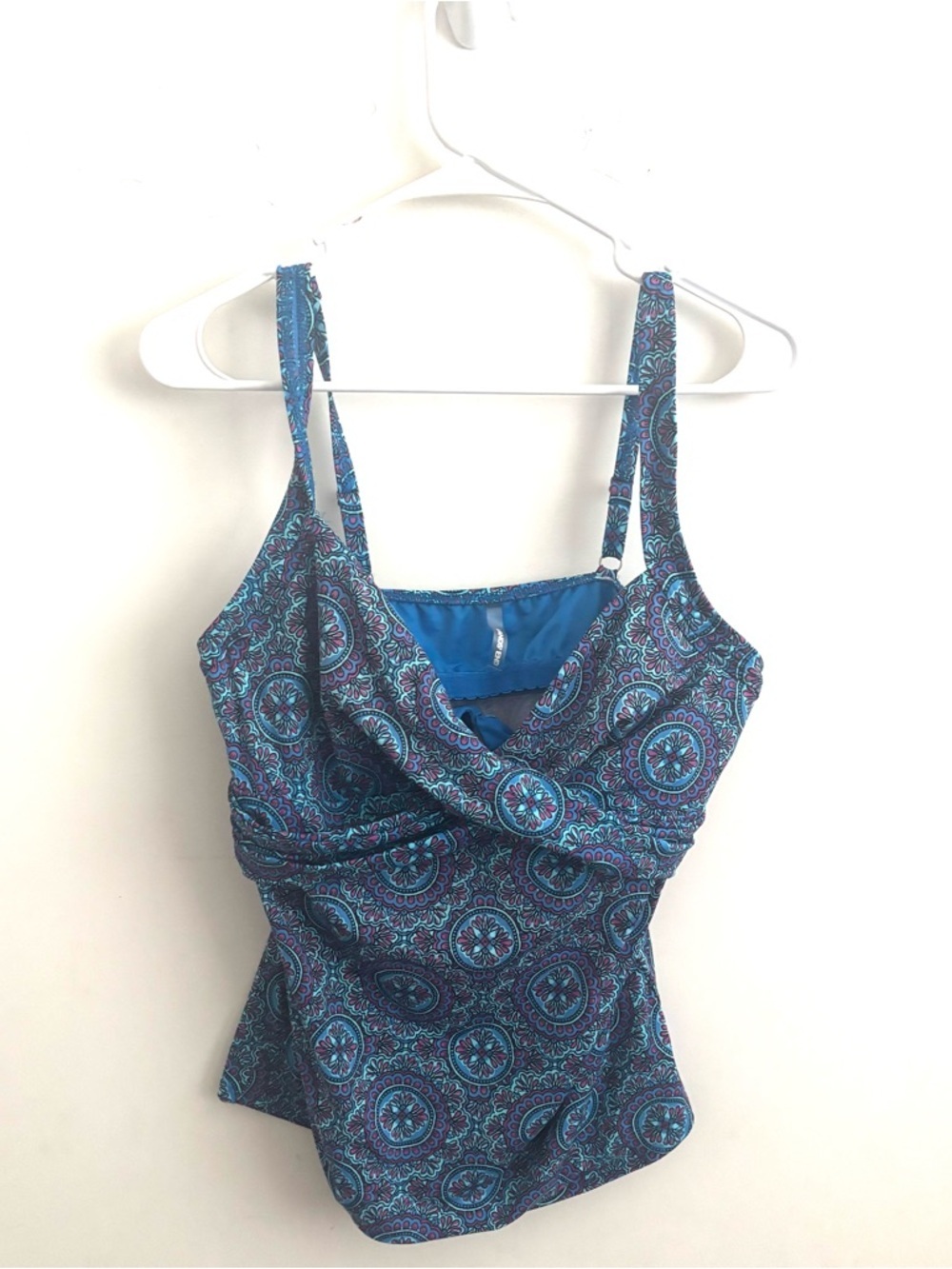 Lands’End Womens Floral Tankini Tank Top Sz 12 Beach Resortwear Summer Underwire